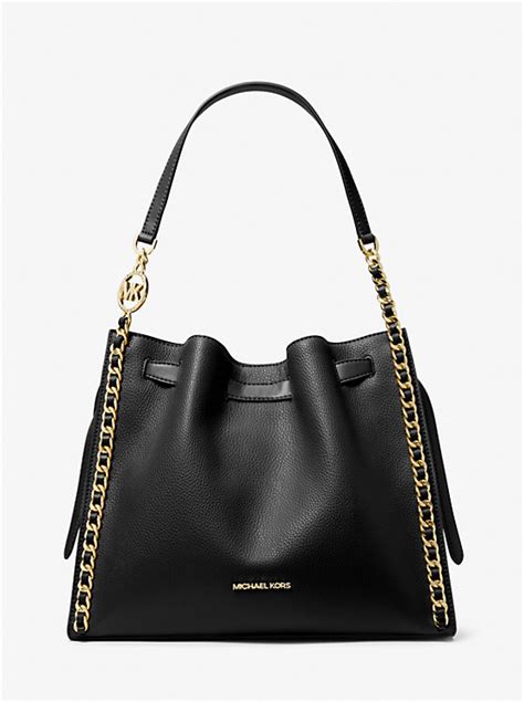 michael kors mina large shoulder bag|michael kors bag with chain.